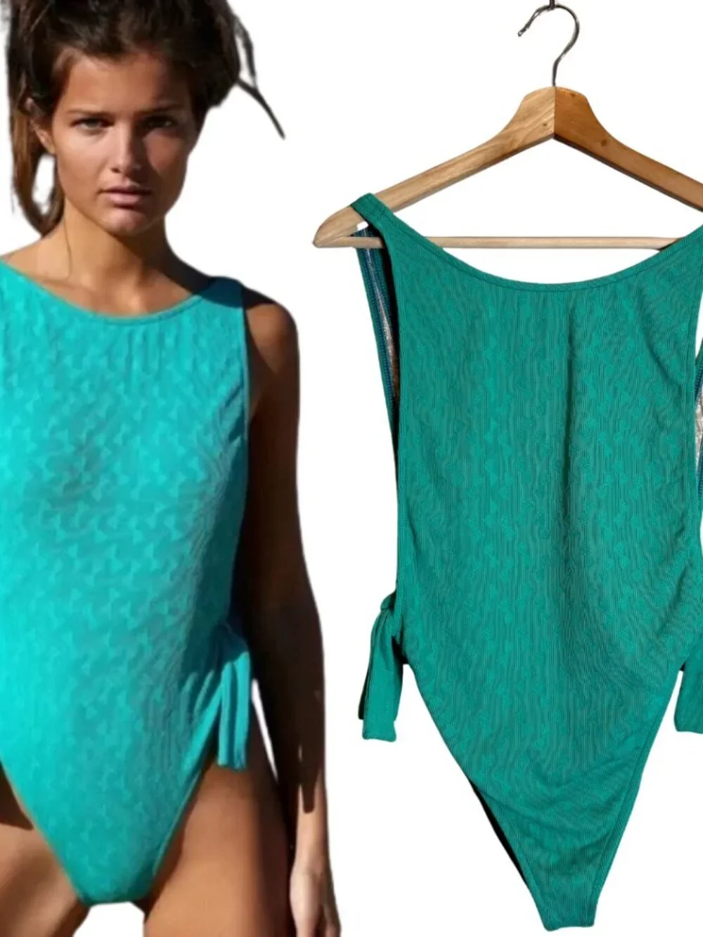 Free People free-est Pamela One Piece Swimsuit Women's Medium Mermaid Green NWT